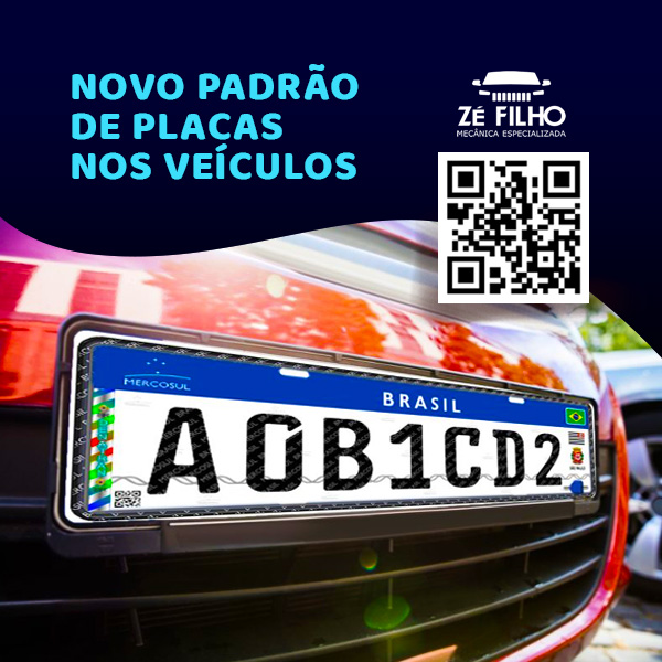 NOVO PADRÃO DE PLACAS NOS VEÍCULOS